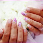 Цветы на ногтях для невесты